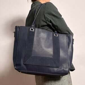 White House Black Market Navy Blue Tote